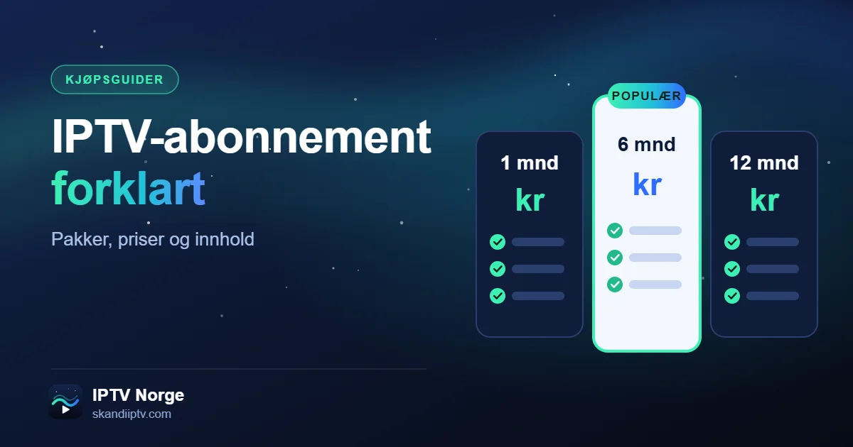 IPTV-abonnement forklart – pakker for 1, 6 og 12 måneder hos IPTV Norge